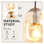 Luminaire suspendu moderne en verre transparent soufflé à la main avec finition dorée brossée, base simple E26 pour îlot de cuisine, salle à manger, chambre à coucher