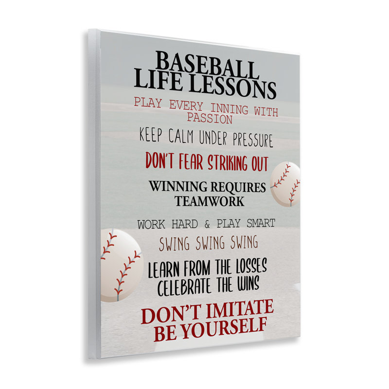 Plaque murale Baseball Life Lessons, design par Kim Allen