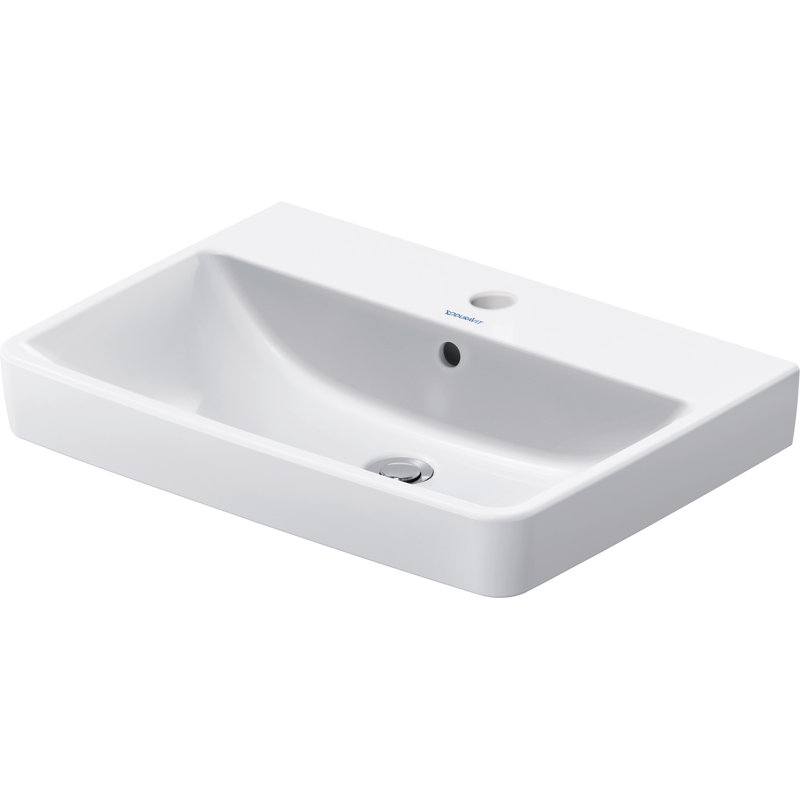 Lavabo de salle de bain mural rectangulaire en céramique avec trop-plein 23,88 po Duravit DuraStyle