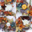 Couronne de récolte artificielle 19,7 po avec citrouilles, dahlias, eucalyptus et baies - Décoration de porte rustique de l'Action de grâce