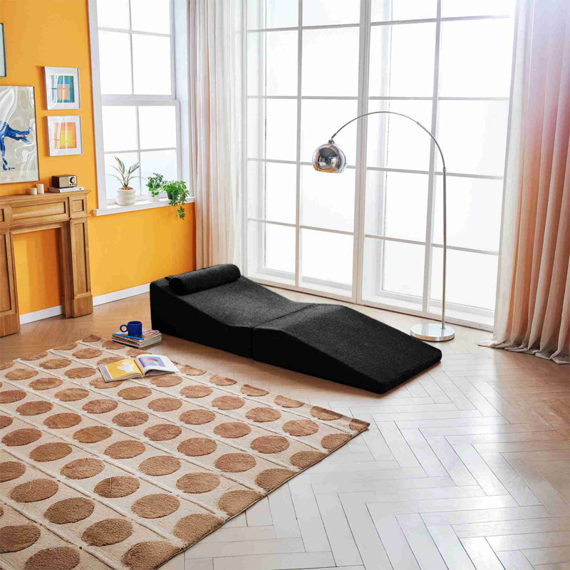 Méridienne pliable, chaise Tatami portable pour le salon, la chambre à coucher, Noir