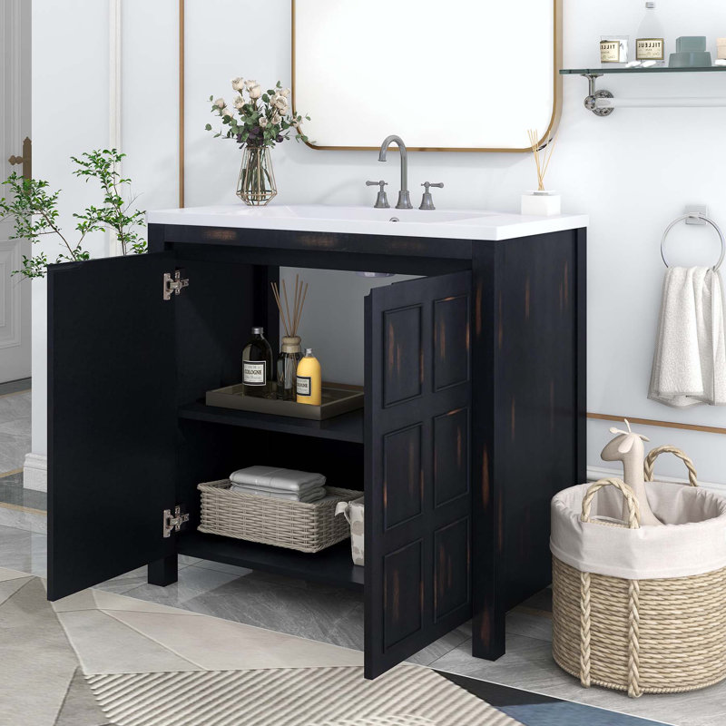 Ensemble de meuble-lavabo simple 36 po avec plateau en résine Adamok
