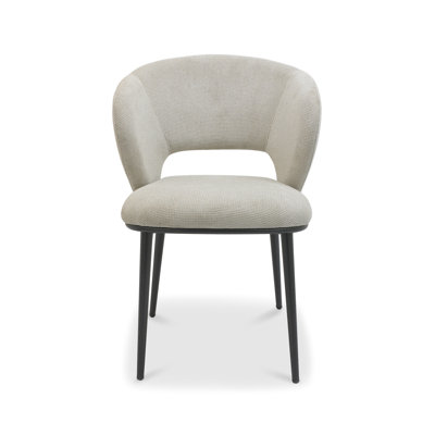 Anjelita UPHOLSTERED DINING CHAIR - BLACK SAND POWDER COATED LEGS (PAIR)