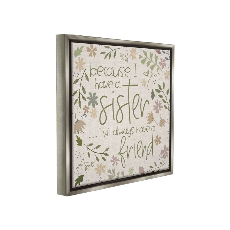 "Botanical Sister Friendship" par Mollie B. sur toile, Gris, H 25 po x l 25 po