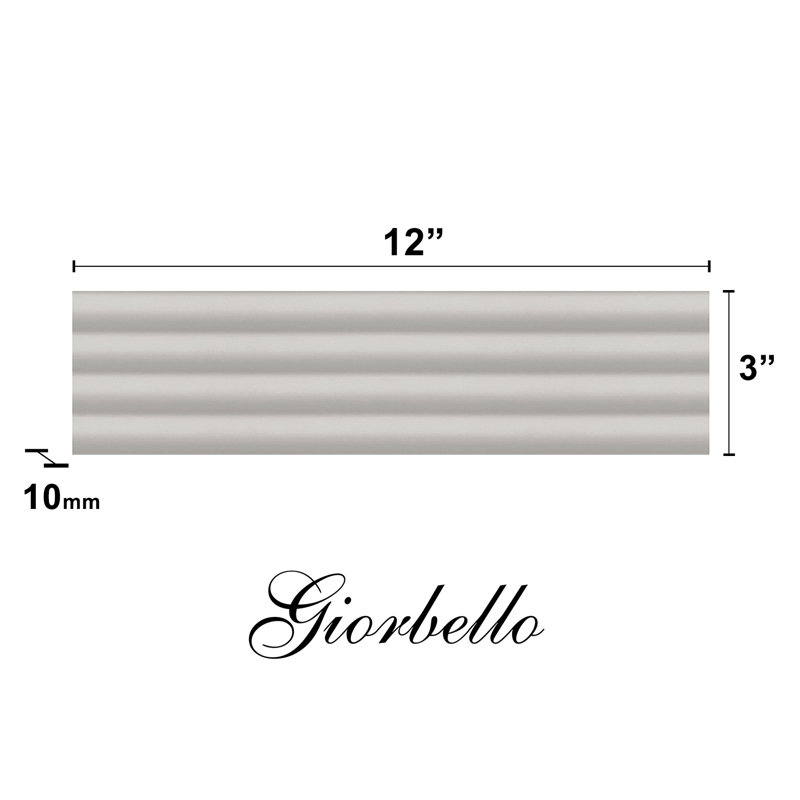 Carreau de céramique pour mur et plancher 3 po x 12 po Flute, Gris
