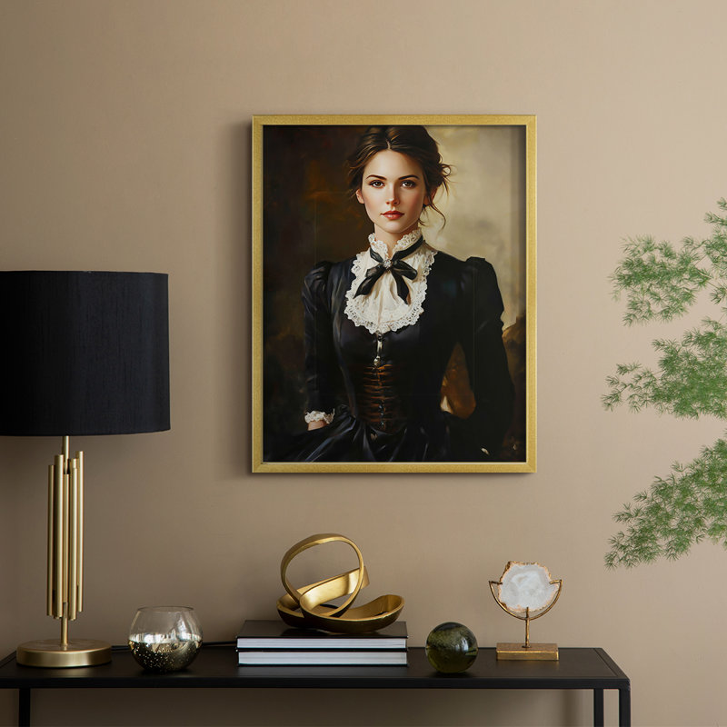 Reproduction encadrée WOMEN Series CCXVI - bois massif, H 15 po x l 12 po, Or