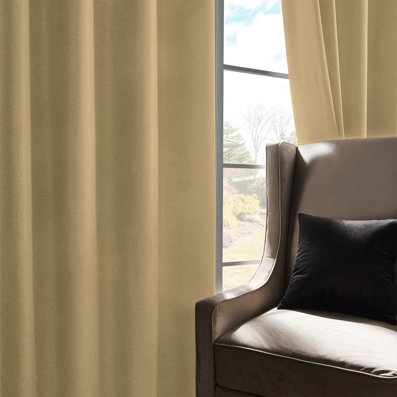 Rideaux à œillets 2 pièces 100% lin occultant - 52 po x 84 po, beige, L 52 po x L 84 po, Beige