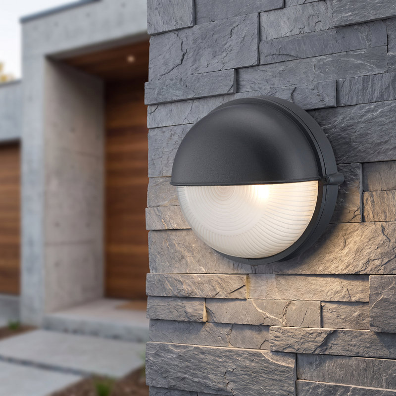 Luminaire d’extérieur à cloison 1 lumière 6,89 po Zwilling, Noir