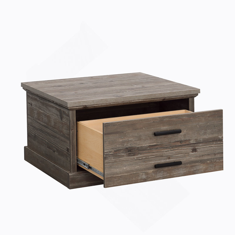 Table basse en bois de pin rustique avec rangement spacieux et conception durable pour des salons confortables, Bois de pin