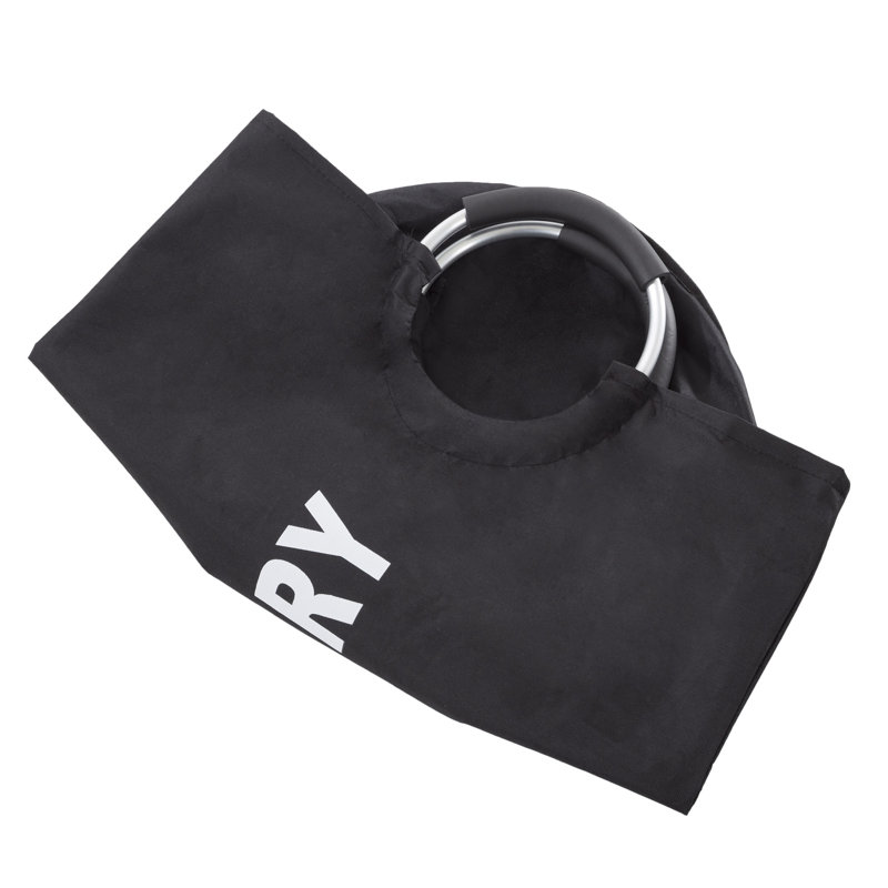 Laundry Hamper, Large Collapsible Canvas Clothes Basket with Round Handles for Convenient Carrying by Lavish Home