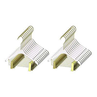 Quality Acrylic Clear Hangers With Clips Made Of Clear Acrylic For A Luxurious Look And Feel For Wardrobe Closet, Clothes Hangers Organizes Closet, Baby