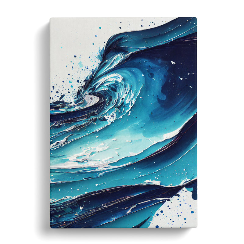Ocean Paint Splatter Vol.3 - Wrapped Canvas, 50cm H x 35cm W x 3cm D