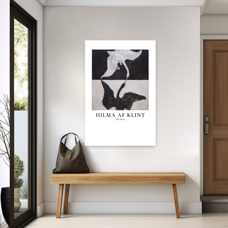 Art mural contemporain The Swan, 60" H x 40" W