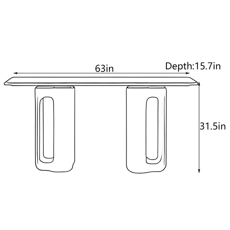 Console Italian Minimalist, H 31,5 po x l 63 po x P 15,7 po