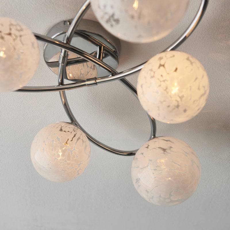Cassye Glass Semi Flush Mount, Chrome