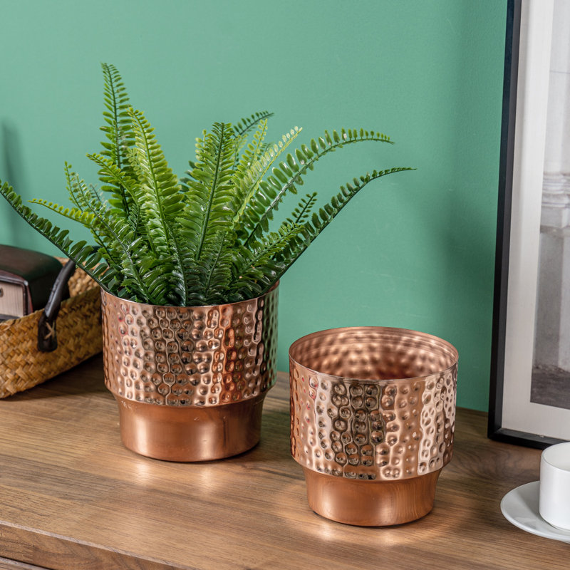 Handmade Pot Planter, Pink/Gold