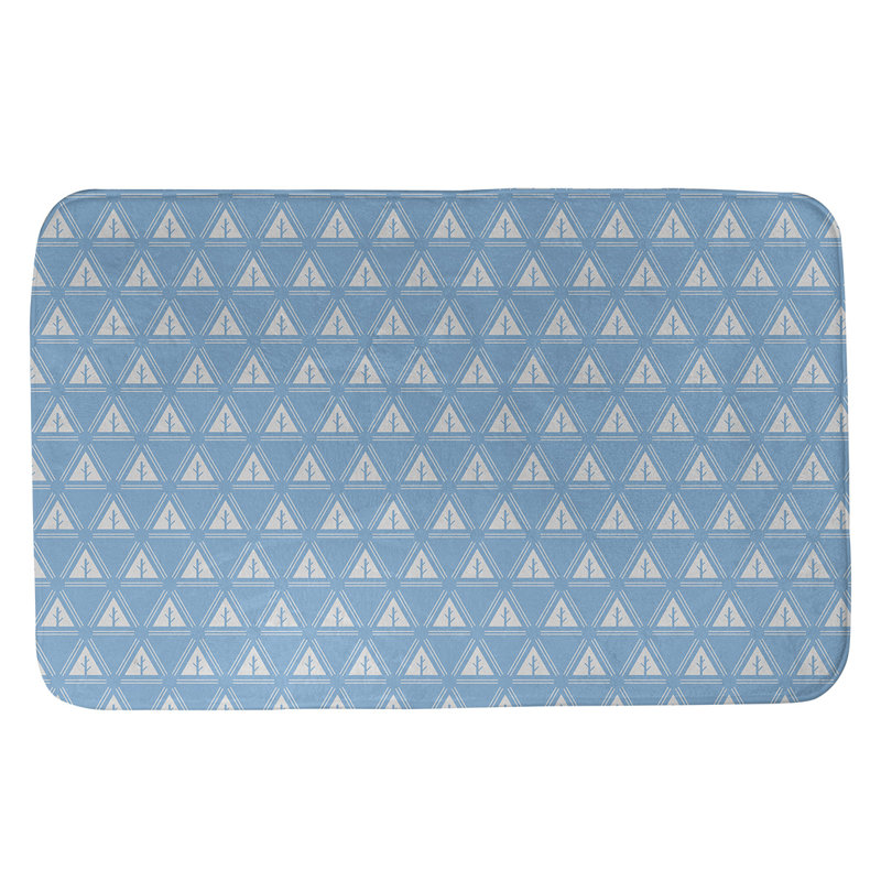 Barbra Memory Foam Non-Slip Bath Rug, 21" W x 34" L, Teal/Gray