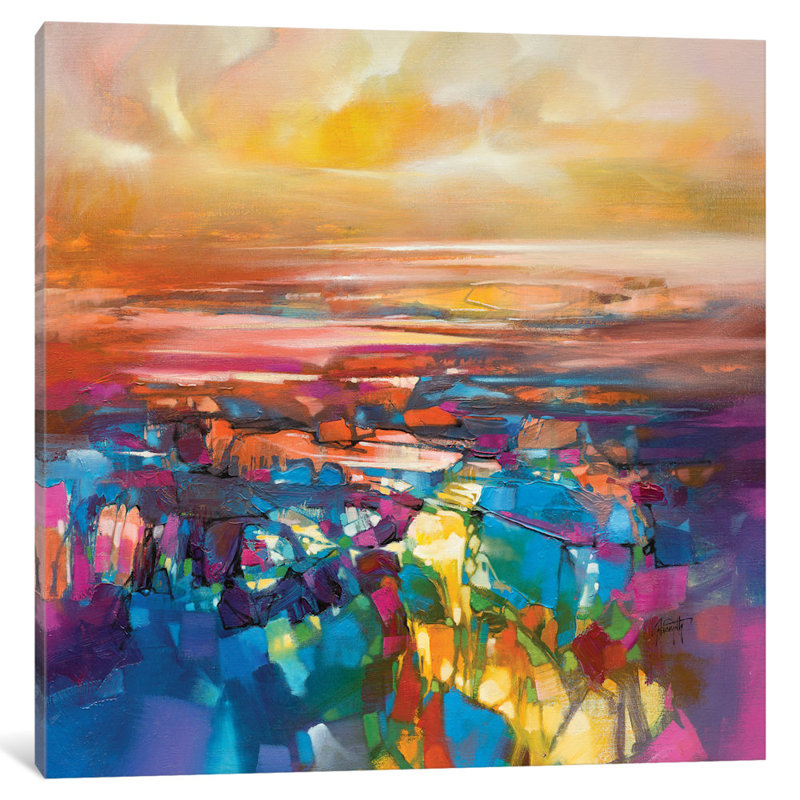« chromodynamics i », reproduction sur toile, H 12 po x l 12 po x P 1,5 po, Pas de tapis, Toile tendue