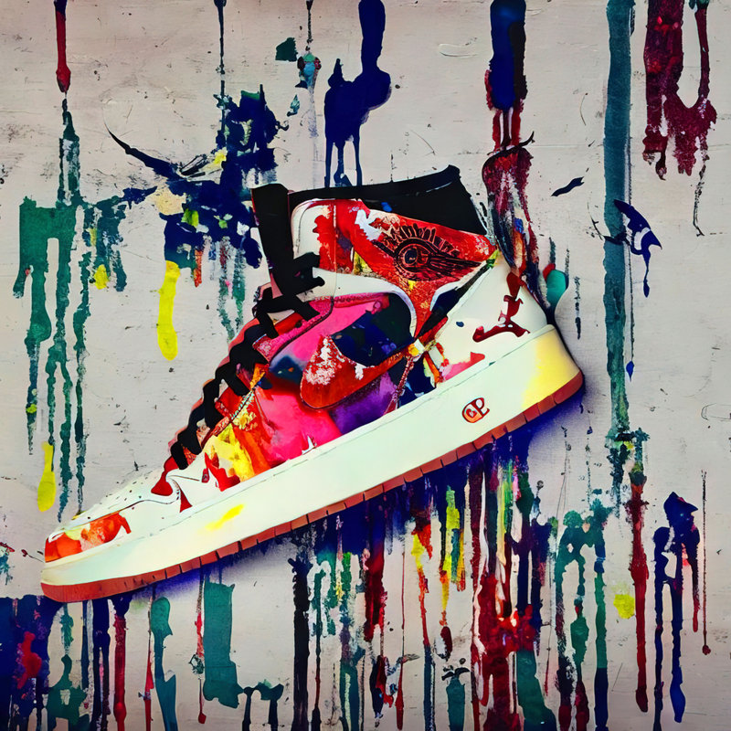 «Air Jordan 1» par Stephen Chambers, impression sur toile tendue, L 30 po x H 30 po