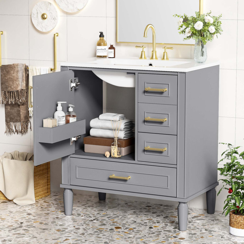 Meuble-lavabo 30 po avec lavabo en céramique