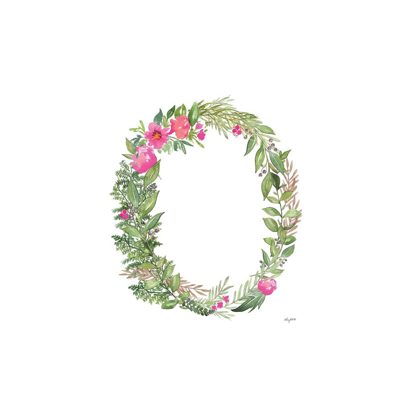 Botanical Letter O by Kelsey McNatt - Wrapped Canvas Rectangle Print on Canvas, 30.48cm H x 20.32cm W, Wrapped Canvas