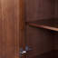 Armoire de rangement en bois massif avec tiroirs, portes incrustées en rotin et tablettes réglables Ameer-118226015