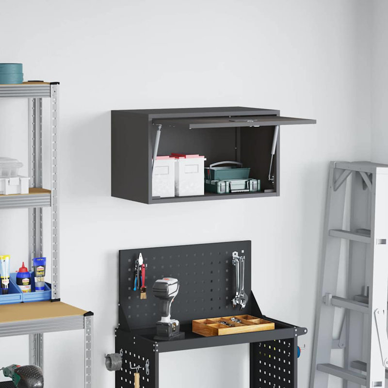 Powder Coated Steel Single Storage Cabinet ( H x W x D), Black, 35cm H x 60cm W x 33cm D