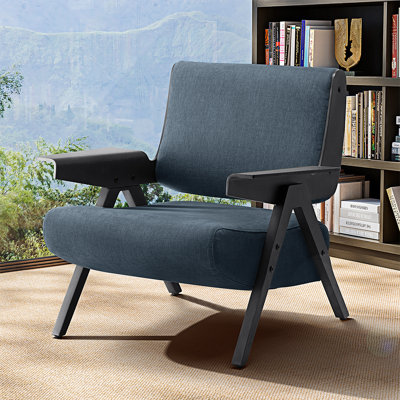 Angelicque 30"" Wide Soild Wood Upholstered Accent Armchair -  Corrigan StudioÂ®, 80FEB72EB46349D7BD90A56E3B9A7364