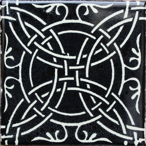 4.2" x 4.2" 9pcs TalaMex Irwin Mexican Clay Tile Handmade Talavera Backsplash Mosaic