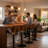 Modern Upholstered Swivel 24”H Barstool, Adjustable Height Counter Stool with Bentwood, Faux Leather Upholstered Bar Stool with Metal Frame-1318632432