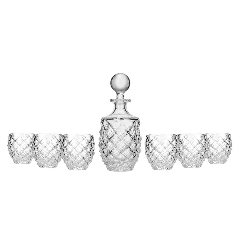 Ensemble de carafe à whisky en cristal 7 pièces