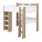 FUll Size Loft Bed With Storage Shelves, Clothes Rails, Desk-1297339198