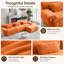 Canapé modulaire sans cadre de 126 pouces à 4 places avec 3 coussins décoratifs en forme de L 126 pouces, sans assemblage pour les appartements et les salons