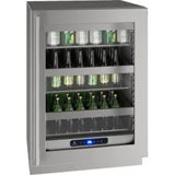 U-Line 23.625'' W Built-In 148 Cans (12 oz.) 5.2 Cubic Feet Beverage Cooler with Reversible Glass Door