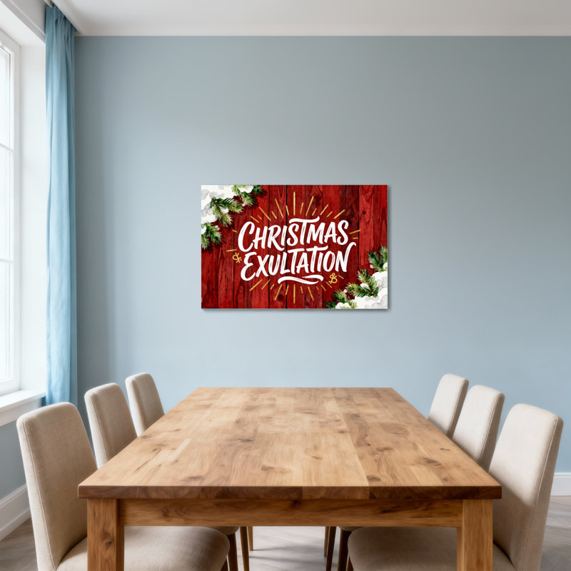 Christmas Exultation, planche de bois, branches de pin