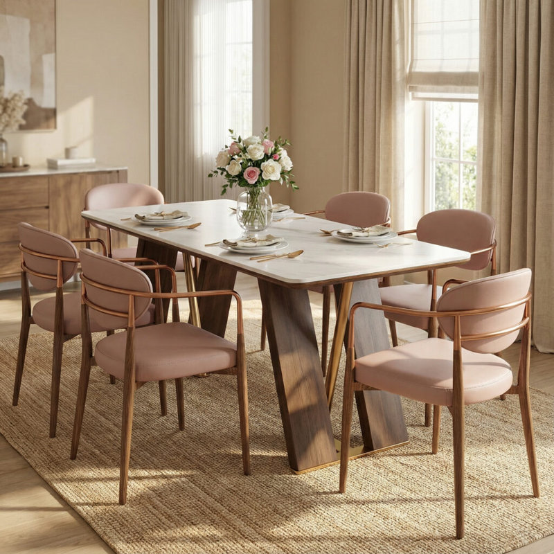 Metal Base Dining Table