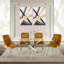 160cm Chrome Dining Room Dinner Table, Breakfast Kitchen Table With Metal Frame & Tempered Glass Tabletop