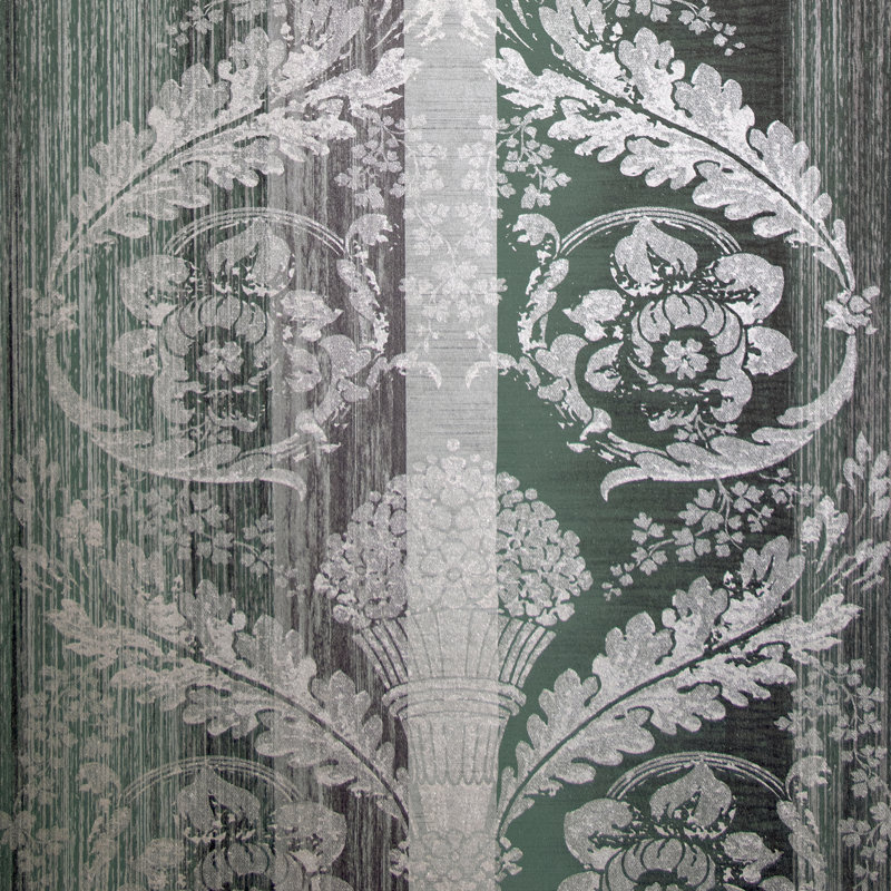 Adonea Nerites Smooth Metallic 33' L x 21" W Wallpaper Roll, Woody Green