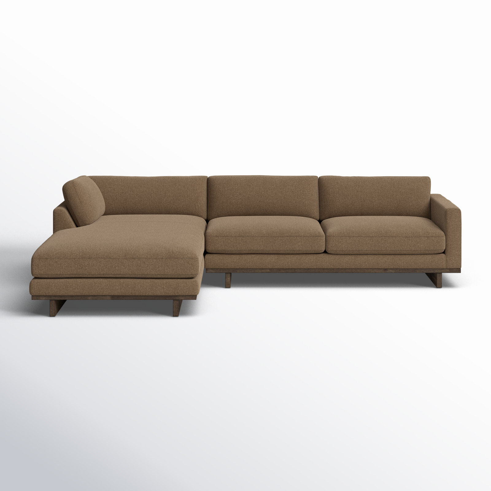 Menades Upholstered Chaise L-Sectional, Left Hand Facing, 32" H x 133" W x 86" D, Antwerp Cafe Linen Blend