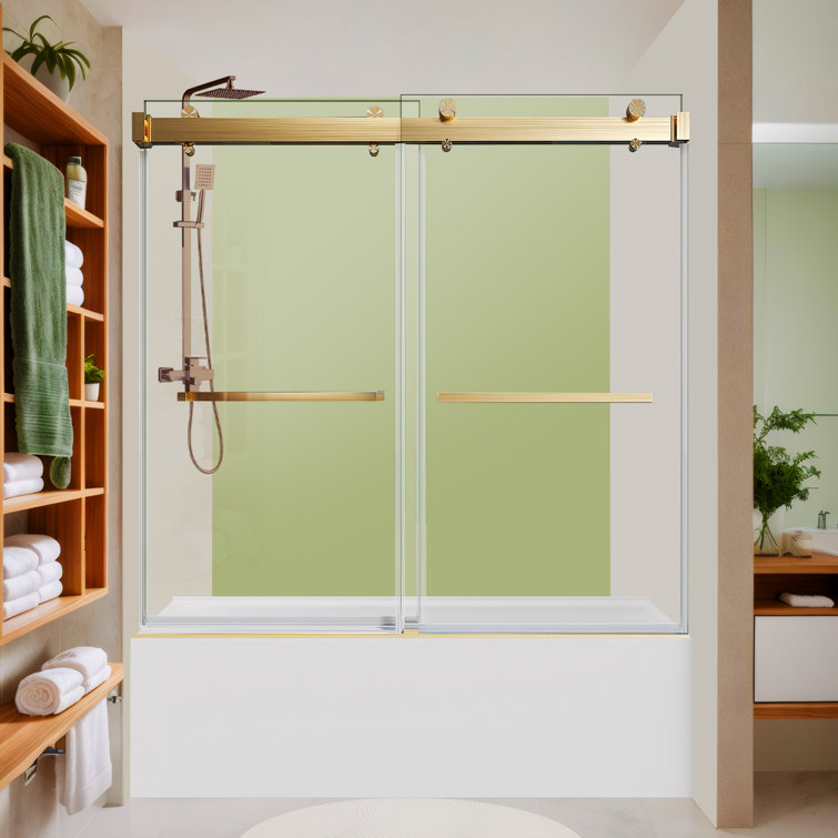 60" W x 60"  H Tub Door Bathtub Shower Door with Upgraded Crashproof System