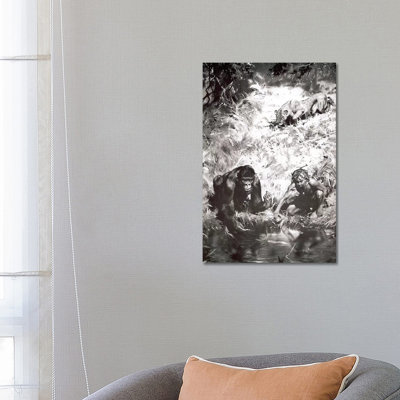 Tarzan Of The Apes, Chapter V by Zdeněk Burian - Wrapped Canvas Print