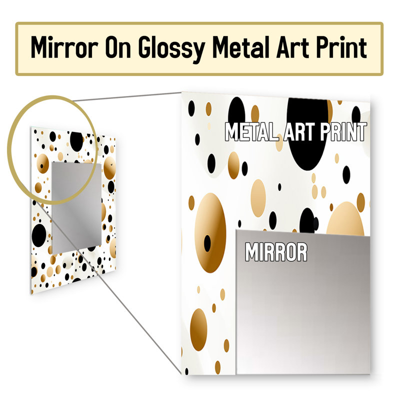 Motif à pois Torrin Minimalist Beauty - Miroir mural à pois, 40 po x 30 po