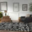 Tapis noir et blanc en laine touffeté à la main noir et blanc Luna Willow