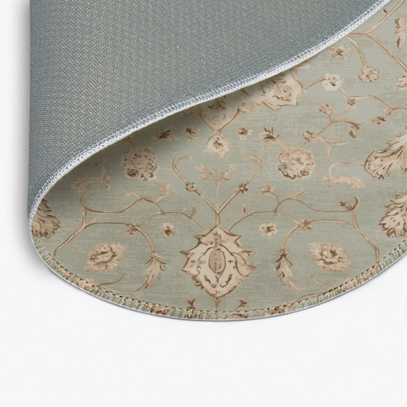 Tapis gris d'intérieur et d'extérieur Tabriz, Rond 5 pi