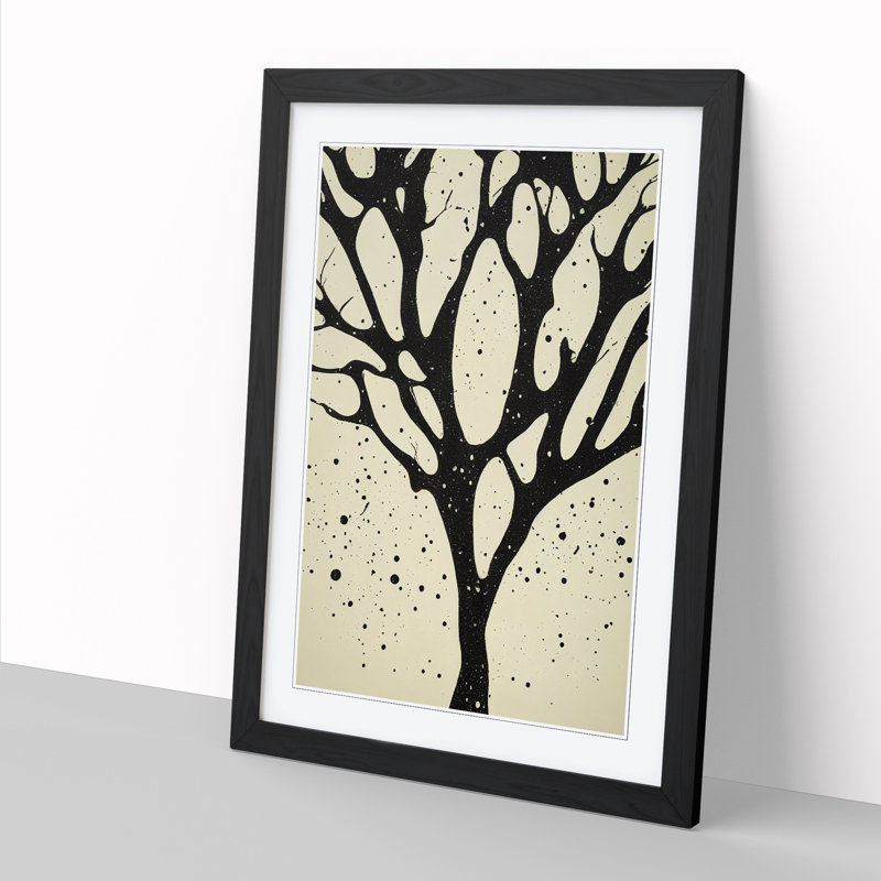 Pear Tree Splatter Vol.3 - Single Picture Frame Painting, Oak, 34cm H x 25cm W x 2cm D