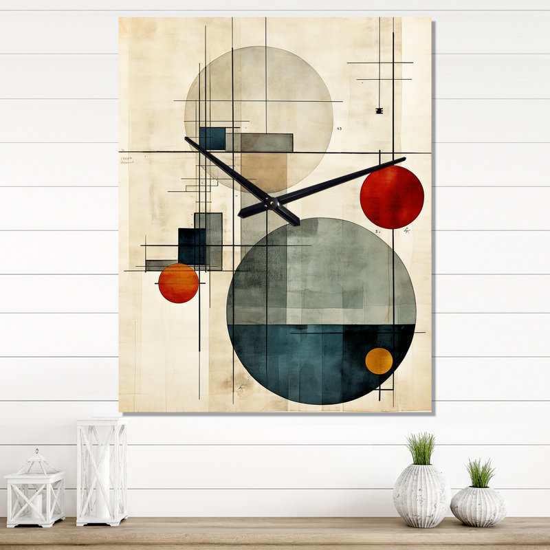 Deconstructed Moon Phases Retro Minimal I - Transitional Wall Clock Oversized, Small