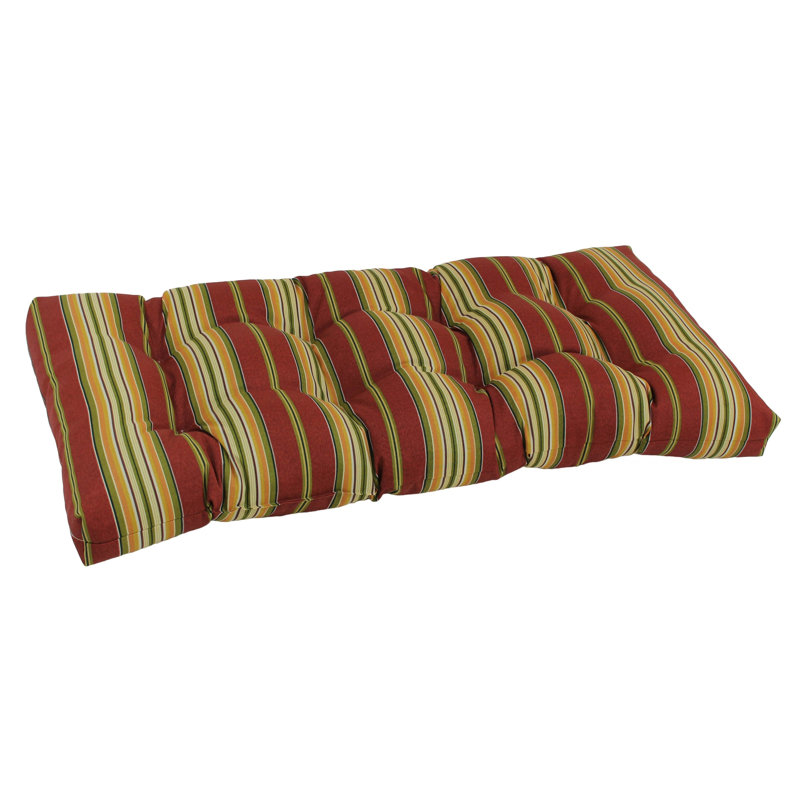 Outdoor 5'' Loveseat Seat Cushion, Kinglsey Stripe Ruby