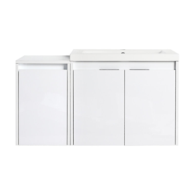 Float Mounting Bathroom Vanity With Resin Sink