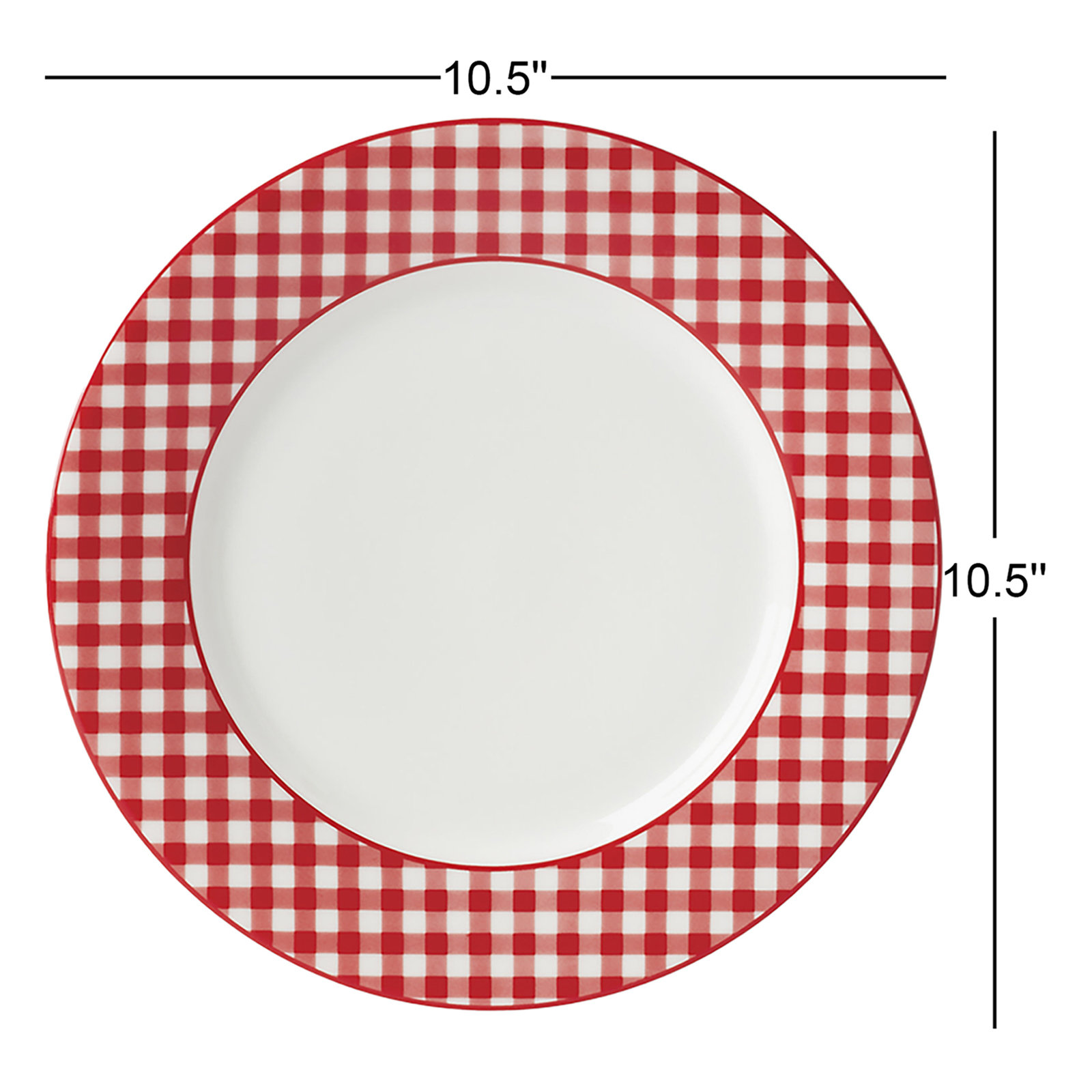 Lenox Gingham Red Dinner Plates, Set of 4