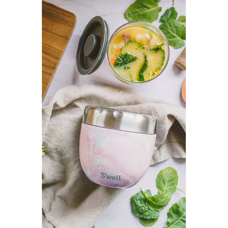S'well Stainless Steel Eats 2-in-1 Nesting Food Bowls, Geode Rose